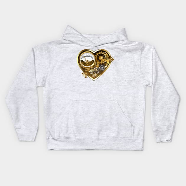 Steampunk Heart with Manometer Kids Hoodie by Blackmoon9